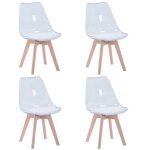 Egoonm lot de 4 chaises transparentes chaises de salle à manger coussin en pu design scandinave(blanc) ... Egoonm lot de 4 chaises transparentes chaises de salle à manger coussin en pu design scandinave(blanc) ...