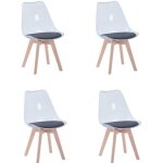 Egoonm lot de 4 chaises transparentes chaises de salle  manger coussin en pu design scandinave(noir) ...