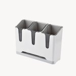 Egouttoir � couverts - amovible - trois compartiments - plastique - gris