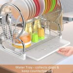 Égouttoir à vaisselle - b. livem - 2 couches - acier inoxydable - métal chromé - argenté Égouttoir à vaisselle - b. livem - 2 couches - acier inoxydable - métal chromé - argenté