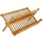 gouttoir  vaisselle en bois de bambou pour assiettes tasses sche - linge