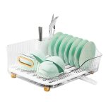 Égouttoir à vaisselle - duokon - grand modèle - plastique - blanc transparent - design contemporain Égouttoir à vaisselle - duokon - grand modèle - plastique - blanc transparent - design contemporain