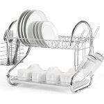 Égouttoir à vaisselle inox 2 Étages avec porte - tasse et Égouttoir pour couverts 41. 9 x 25 x 38 cm Égouttoir à vaisselle inox 2 Étages avec porte - tasse et Égouttoir pour couverts 41. 9 x 25 x 38 cm