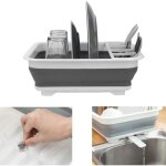 �gouttoir � vaisselle - non sp�cifi� - pliable - plastique tpr + pp - gris - compact