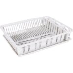 Egouttoir vaisselle avec plateau - eda - grand modèle - plastique - blanc cérusé Egouttoir vaisselle avec plateau - eda - grand modèle - plastique - blanc cérusé
