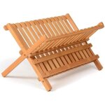 �gouttoir � vaisselle pliable en bois de bambou ? �gouttoir � vaisselle avec tapis antid�rapant ? organisateur ...