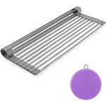 �gouttoir � vaisselle pliable extensible egouttoir18 tuyaux en acier inoxydable silicium egouttage etag�re ...