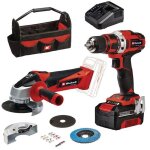 Einhell pack perceuse + meuleuse d?angle sans fil pxc (18v) livré avec batterie 40ah et chargeur sac ... Einhell pack perceuse + meuleuse d?angle sans fil pxc (18v) livré avec batterie 40ah et chargeur sac ...