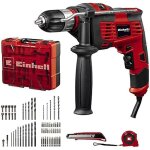 Einhell visseuse - perceuse  percussion tc - id 1000 e kit + 64 (1 010 w variateur lectronique mandrin ...
