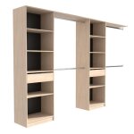Ekipa dressing extensible - 2 colonnes avec 2 tiroirs et 10 étagères + 4 penderies - décor chêne - l ... Ekipa dressing extensible - 2 colonnes avec 2 tiroirs et 10 étagères + 4 penderies - décor chêne - l ...