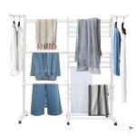 Elancooh tendoir  linge avec roues schoir  linge tour blanc (75 - 142. 5) * 64 * 170cm