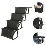 Elancooh rampe daccs voiture pour chiens escalier pliable  4 marches pour animaux de compagnies hauteur ...