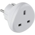 Adaptateur de voyage - electraline - 70058 - uk vers france / europe - protection enfant - blanc Adaptateur de voyage - electraline - 70058 - uk vers france / europe - protection enfant - blanc