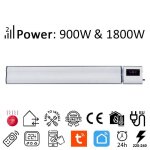 Electricsun 1800w - 900w blanc radiateurs électriques infrarouge avec thermostat au mur ou plafond 94x15cm ... Electricsun 1800w - 900w blanc radiateurs électriques infrarouge avec thermostat au mur ou plafond 94x15cm ...