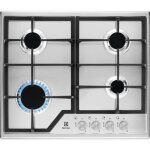 Plaque de cuisson gaz electrolux egs6426sx - gris - avant - acier inoxydable