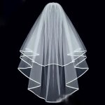 Voile de mariage - elgant - 2 couches - blanc - peigne inclus - grenadine