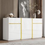 El�gant buffet moderne buffet bas 3 portes et 2 tiroirs 160x40x78 cm buffet bahut pour salon salles � ...