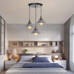Elektrah 3 lumi�res suspension luminaire vintage 22cm plafonnier abat - jour moderne en m�tal r�tro lustre ...