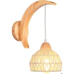 Elektrah applique murale int�rieure en bois et rotine27 lampe mural r�glable industrielle design croissant ...