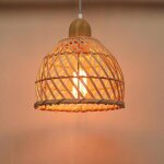 Elektrah lustre vintagee27 lampe suspension en bois et bambou e27 �clairage luminaire abat - jour design ...