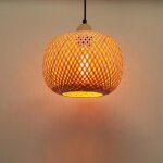 Elektrah r�tro suspension luminaire industrielle en bambou e27 moderne lustre plafonnier vintage rond ...