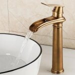 Elektrah robinet de lavabo haut dor�mitigeur vasque � poser robinetterie salle de bain chaud et froid ...