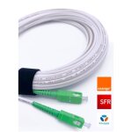 Elfcam 1 mtres rallonge fibre optique (jarretire optique) pour orange bouygues sfr blanc - vert