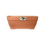 Elho bac � fleurs terrasse vibia campana - l 77 x w 35 x h 33 cm - ext�rieur - 100% recycl� - marron