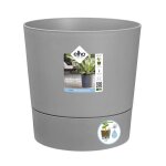 Elho pot de fleur rond greensense aqua care - 15 l - 295 x 295 x h 291 cm - ciment clair - plastique Elho pot de fleur rond greensense aqua care - 15 l - 295 x 295 x h 291 cm - ciment clair - plastique