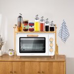 Elifuzhg - �tag�re pour micro - ondes - meuble rangement cuisine bamboo �tag�re multifonction - durabilit� ...