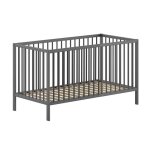 Eliott - lit b�b� evolutif 70x140 en h�tre massif laqu� anthracite