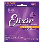 Cordes de guitare - elixir - 11002 - acoustiques nanoweb - extra light - tirant 10 - 47
