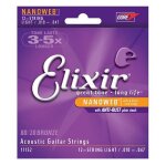 Cordes de guitare folk - elixir - 11152 - acoustiques nanoweb - 12 cordes light - tirant 10 - 47