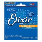 Cordes pour guitare lectrique - elixir - 12027 - nanoweb - custom light - tirant 09 - 46