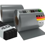 Eloneo brise - vue pvc gris clair 35 m x 19 cm 2 rouleaux occultation cl�ture rigide ext�rieur