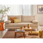 Elton - canap� 3 places convertible avec coffre en velours c�tel� - beige