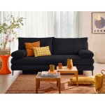 Elton - canap� 3 places convertible avec coffre en velours c�tel� - noir