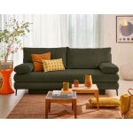 Elton - canap� 3 places convertible avec coffre en velours c�tel� - vert kaki