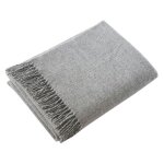 Elton - plaid  franges 100% laine 140x200cm greige