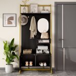 Elvmi vestiaire d?entr�e - meuble avec armoire 2 portes et espace � chaussures panneau de particules ...