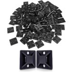 Embases adhesives pour attache de c�ble - noname - 100pcs - nylon - noir - 25mm x 25mm
