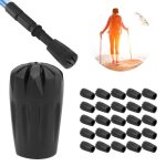 Embouts de b�ton de marche - duokon - 25pcs - caoutchouc tpr - m�tal - noir