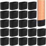Embout de chaise noir 24 pcs protections pied de chaise pour prot�ger les meubles et le sol forme dovale ...