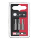 Embouts pour vis 6 pans creux - facom - eh104. j3 - pack de 3 - acier - 1 / 4 - 635 mm