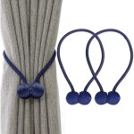 Embrasses à rideaux - lot de 2 - boules aimantées - 40 cm - bleu Embrasses à rideaux - lot de 2 - boules aimantées - 40 cm - bleu