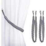 Embrasses à rideaux - coton - 2 pack - gris - 66 cm - décoratif Embrasses à rideaux - coton - 2 pack - gris - 66 cm - décoratif