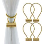 Embrasses de rideaux - lot de 4 - aimant�es - tress�es - d�coration int�rieure en or