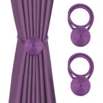 Embrasses de rideaux - haopyou - lot de 2 - couleur violet - longueur 39 cm - mat�riau polyester et aimant ...