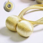 Embrasse de rideaux magn�tiques - xvx - lot de 2 - dor� - int�rieur - pratiques et �l�gantes