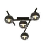 Emibig smart plafonnier smart globe noir avec abat - jour en verre transparent et noir 4x e14 Emibig smart plafonnier smart globe noir avec abat - jour en verre transparent et noir 4x e14